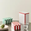 Tin Container-Small-Red and off-white