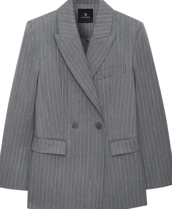 TIPHAINE BLAZER - LIGHT GREY PINSTRIPE