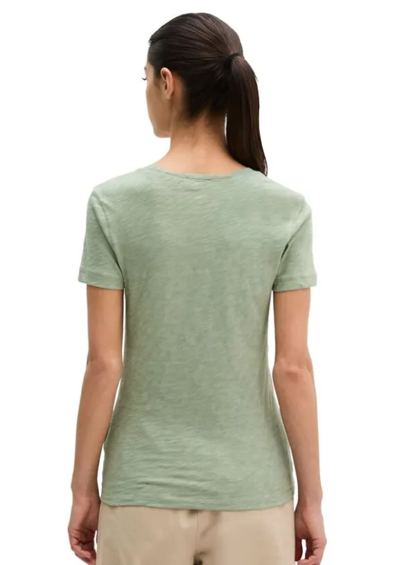 T-shirt, deep round neck twisted