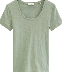 T-shirt, deep round neck twisted