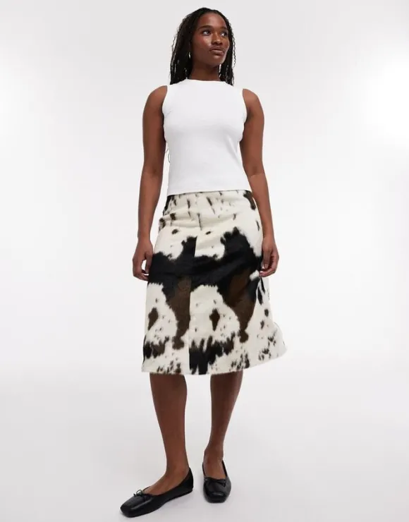 TSSOFFI A LINE MIDI SKIRT WVN