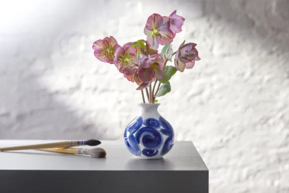 Tulle Vase H10. 5 cm blå