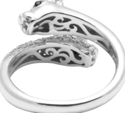 Twisted Sterling Silver Panther Ring