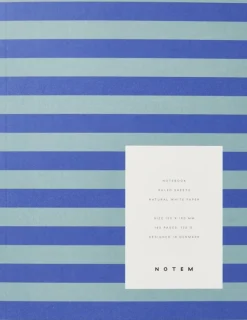 UMA Notebook, Flat-Lay - Medium, Blue Stripe