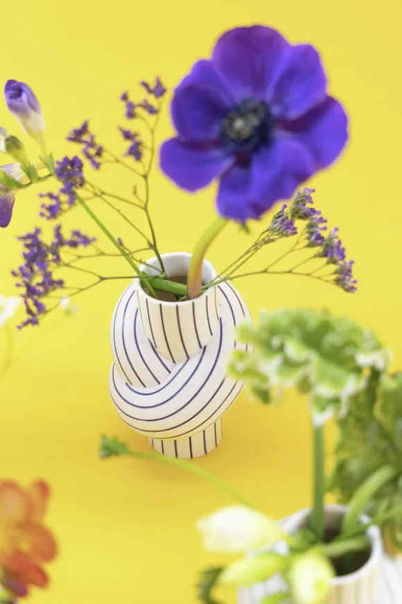 Vase 12cm, Plum, Node Stripes