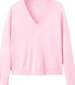 V-neck knit sweater