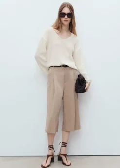 V-neck knit sweater