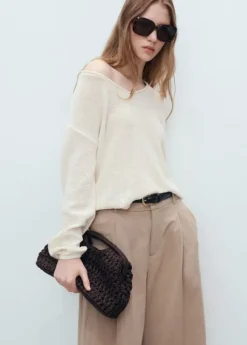 V-neck knit sweater