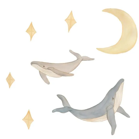 Wallsticker Hvaler og himmel