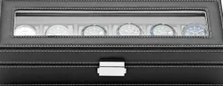 Watch Box 6 Watches Black Synthetic