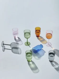 WATER GLASS, 2 PCS, TALL, AMBER, 65110A