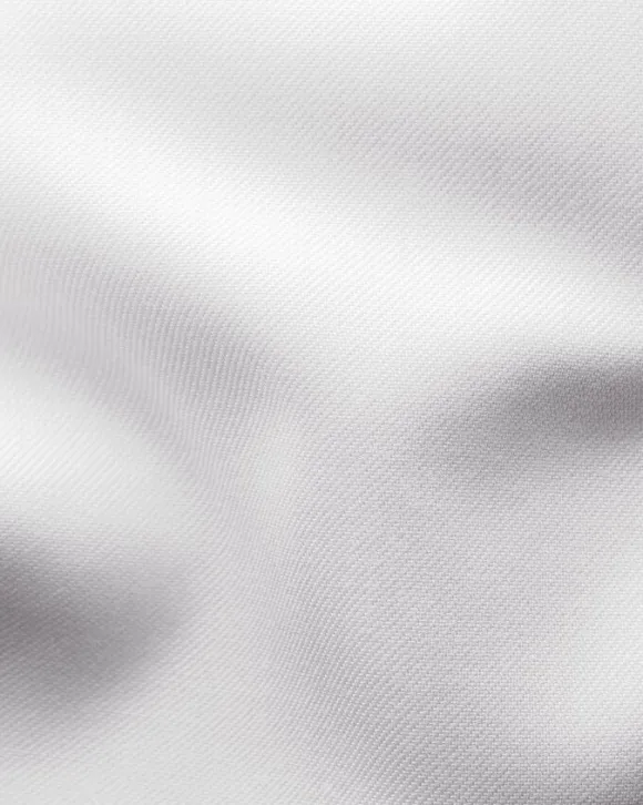 White Twill Shirt Blue Details - Slim Fit
