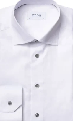 White Twill Shirt Grey Details - Contemporary Fit
