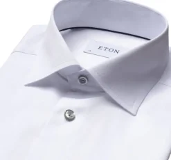 White Twill Shirt Grey Details - Contemporary Fit