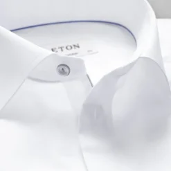 White Twill Shirt Grey Details - Contemporary Fit