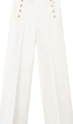 Wide-leg jeans with side buttons