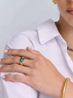 Women's Gold Evil Eye Ring