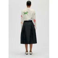2269 Woven Jacquard, Voluminous Midi Skirt