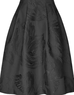 2269 Woven Jacquard, Voluminous Midi Skirt