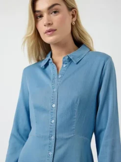 YASSAVANNA 3/4 LONG CHAMBRAY DRESS